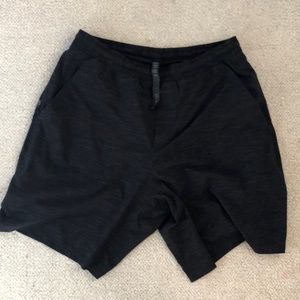 Men’s Lululemon Shorts w/Liner - size L. Black/Grey. 7 inch inseam. Worn twice.